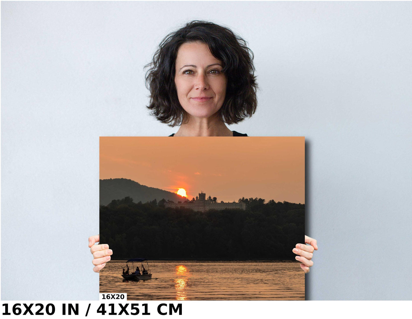 The end of another hot hazy humid day on the Hudson. Monastery on the Hudson River wall art metal acrylic