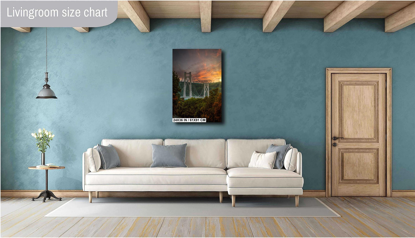 Mid Hudson Bridge at sunset bright color poster canvas print metal print hudson valley photography