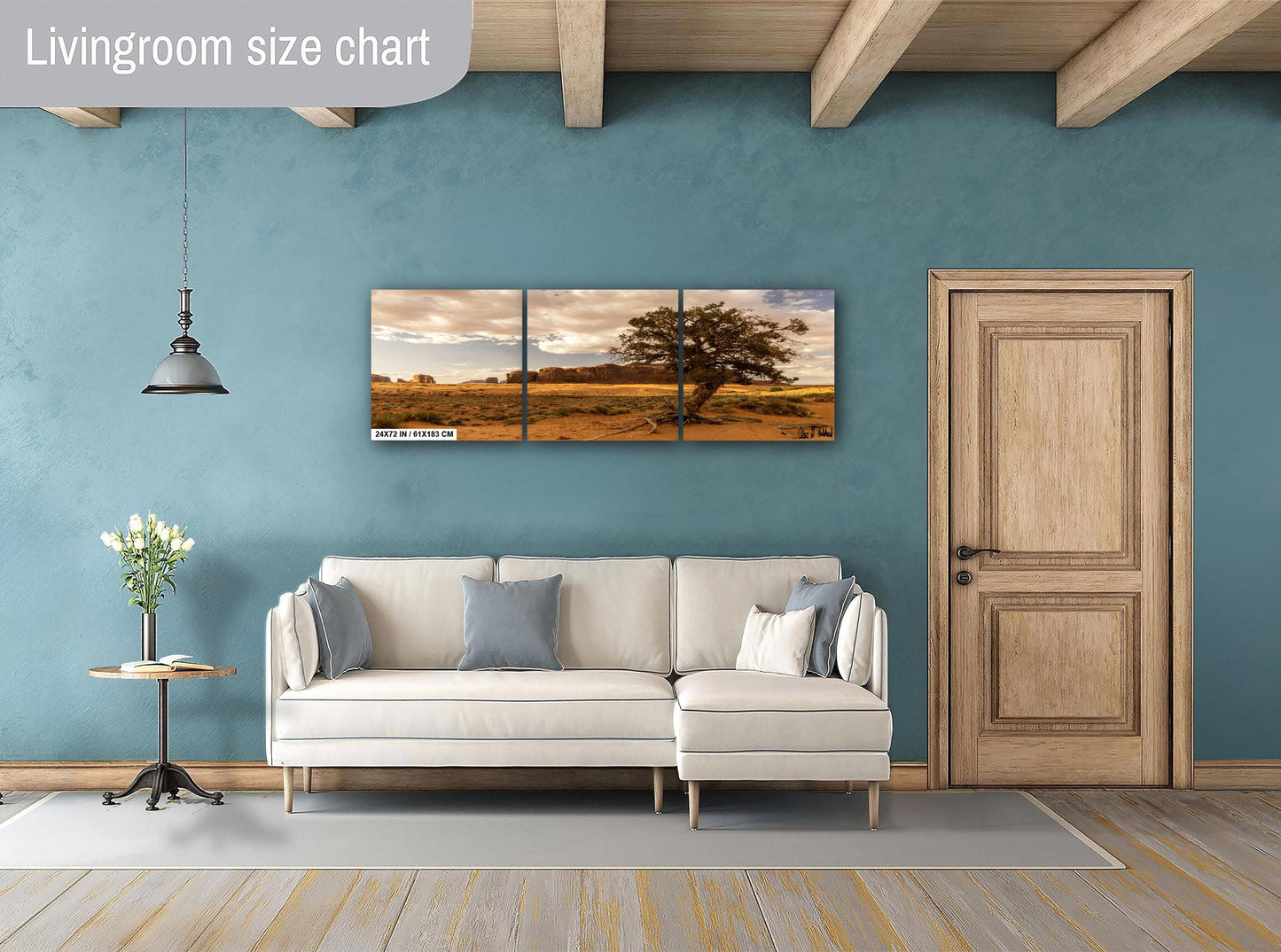 Desert tree amongst the buttes Monument Valley wall art canvas acrylic and metal prints