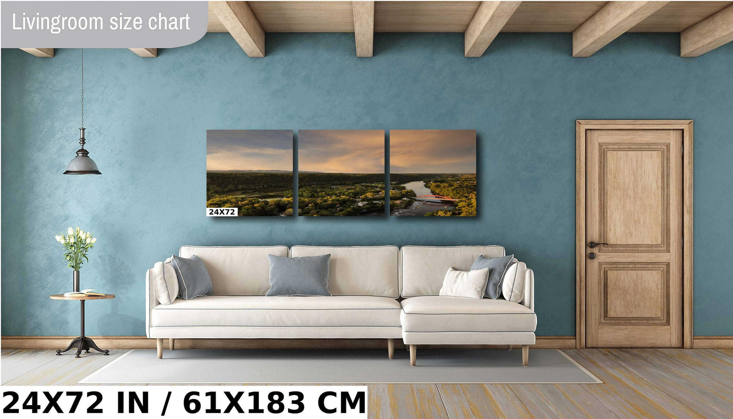 Sunset over the Rondout Creek and the bridge at Eddyville canvas,metal, acrylic and photo paper wall art sized to fit