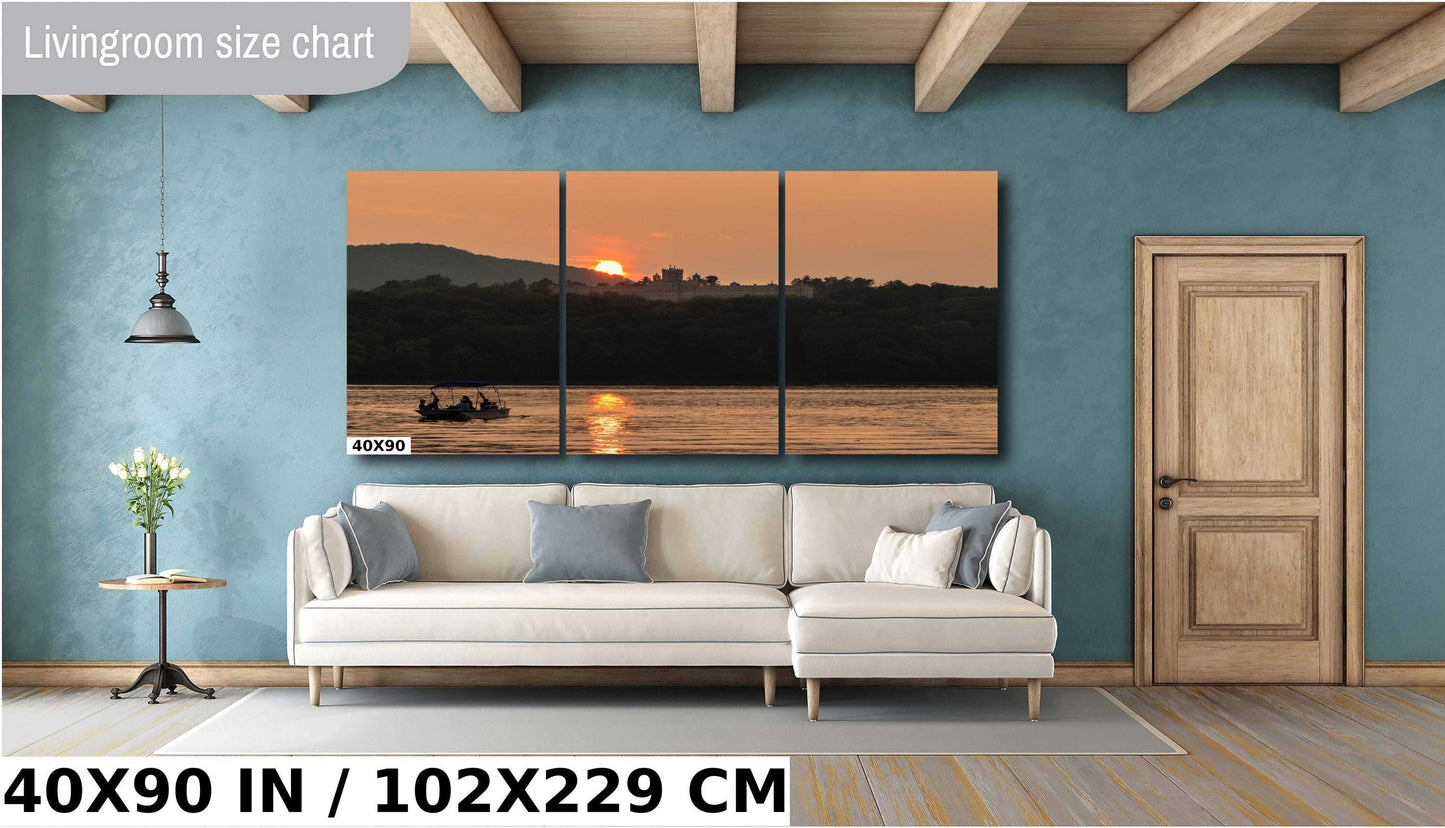 The end of another hot hazy humid day on the Hudson. Monastery on the Hudson River wall art metal acrylic