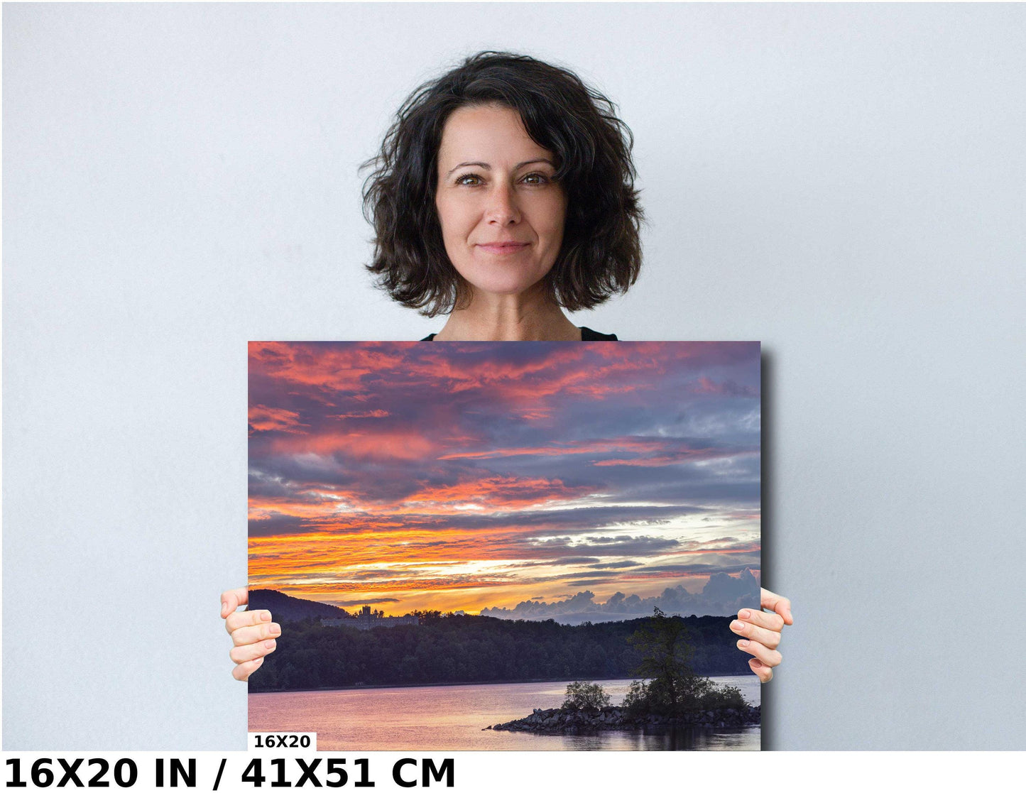 Sunset over the iconic Hudson Valley former Mt St Alphonsus from Norrie Point canvas,metal, acrylic and photo paper wall art sized to fit