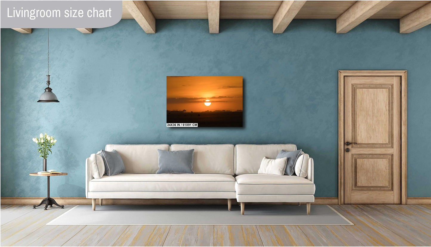 6v9a2939 Sunset over Amboselli Africa Kenya national park canvas print metal print wall art
