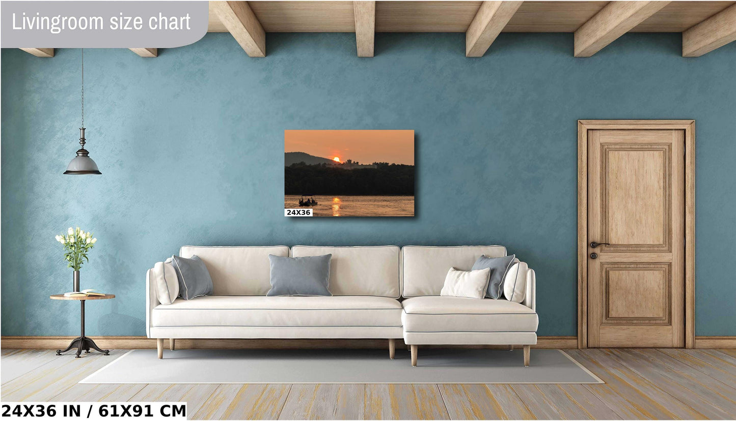 The end of another hot hazy humid day on the Hudson. Monastery on the Hudson River wall art metal acrylic
