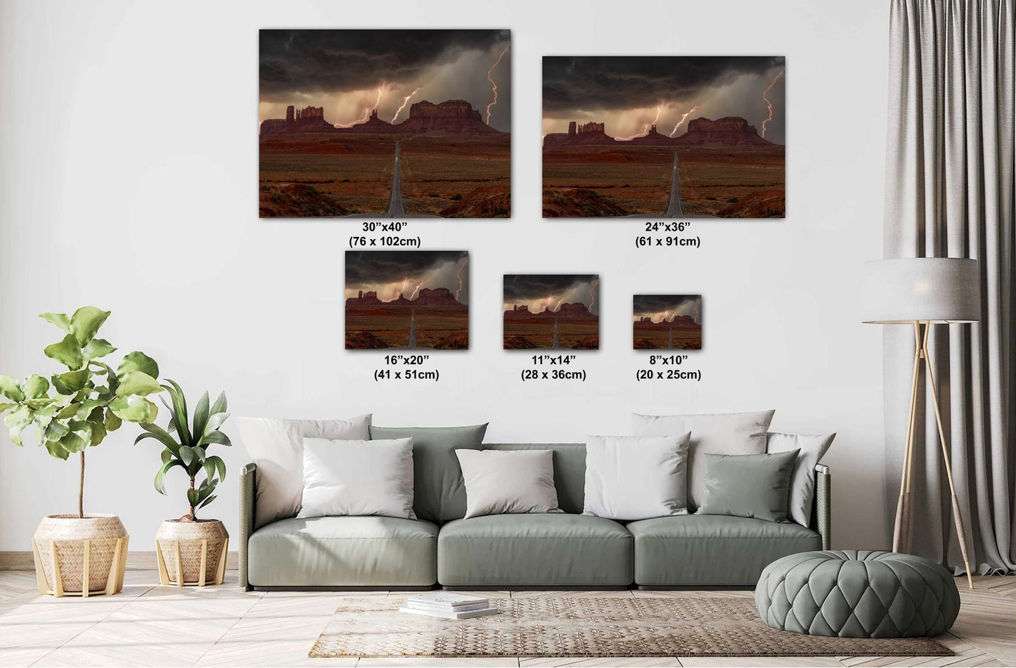 The storm after Forrest quit running.Storm over Monument Valley wall art canvas acrylic and metal prints