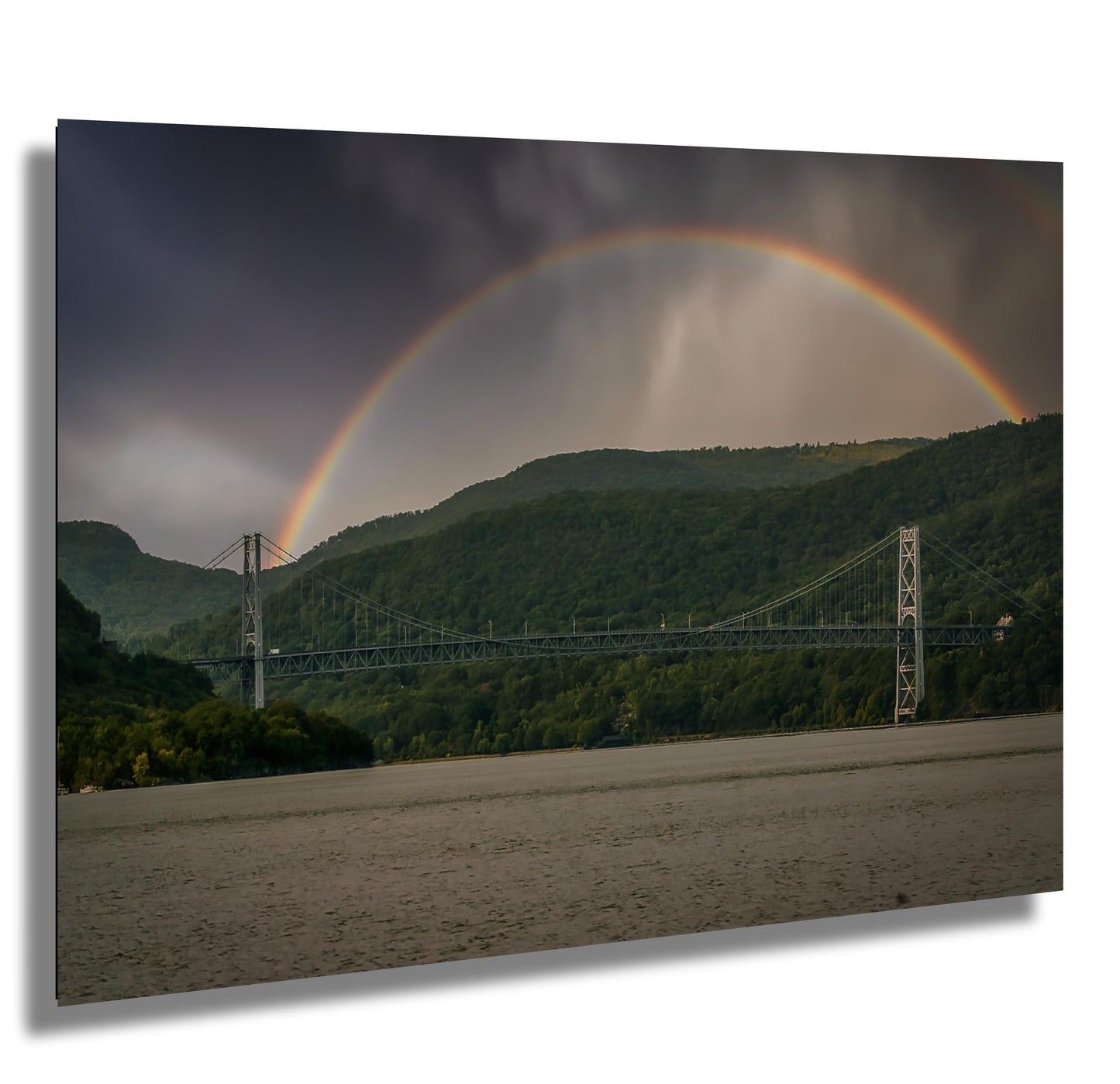 Rainbow over the Bear Mountain bridge Hudson River Hudson Valley canvas,metal, acrylic and photo paper wall art sized to fit