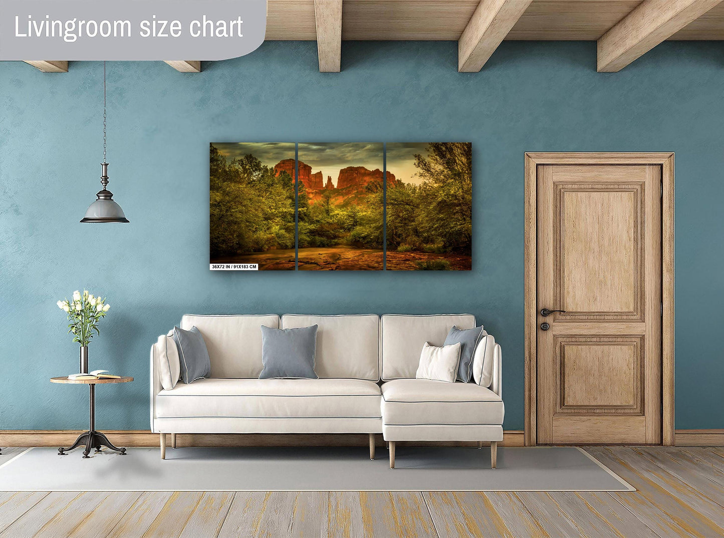 Cathedral Rock in the rain wall art canvas acrylic and metal prints