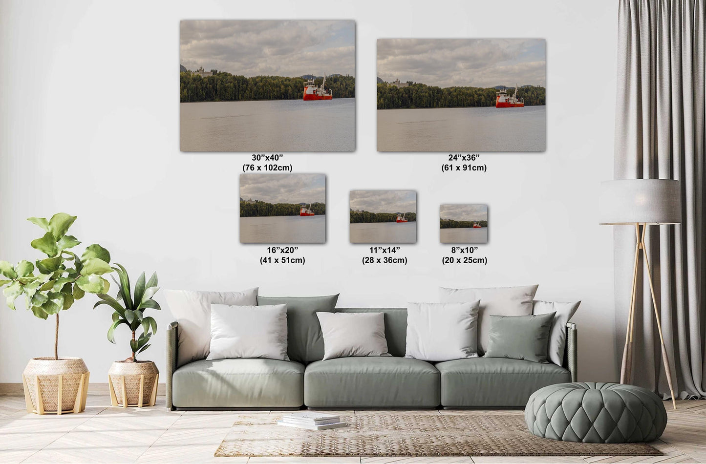 River Traffic, Cable laying ship Ariadne laying a cable in the Hudson River, wall art metal acrylic canvas print