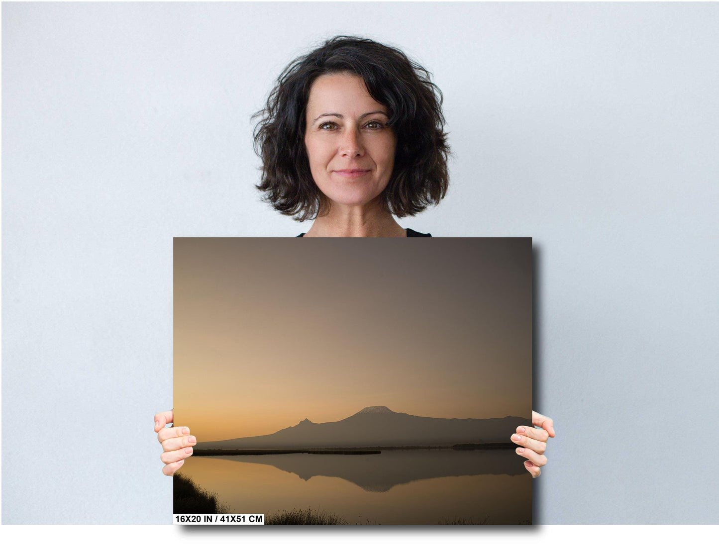 6v9a6395 Sunrise reflection of Kilimanjaro Africa Kenya national park canvas print metal print wall art