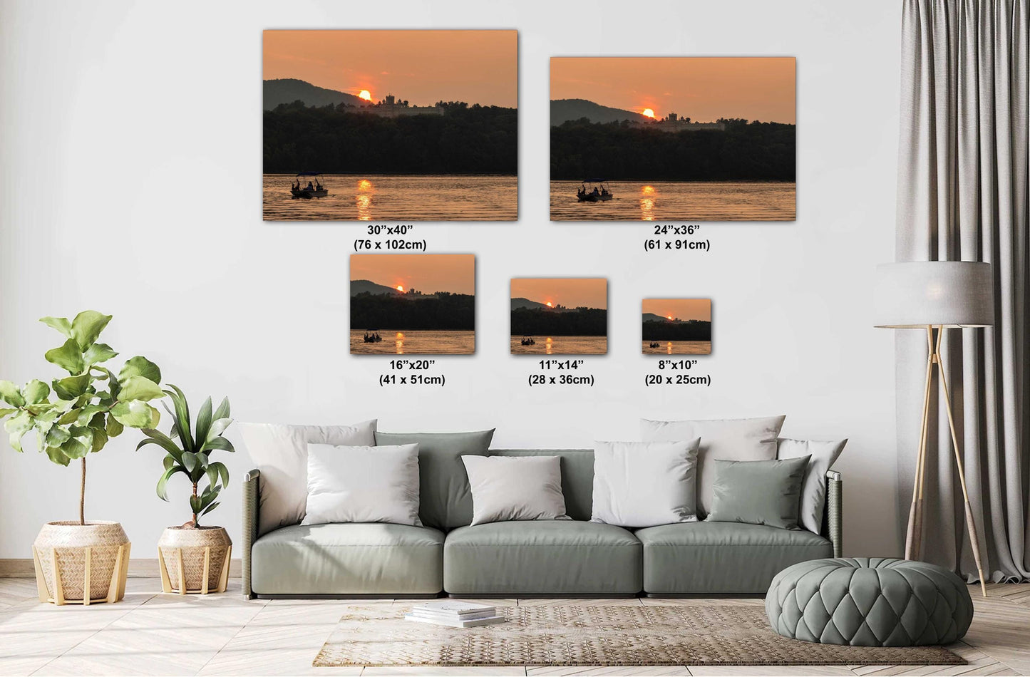 The end of another hot hazy humid day on the Hudson. Monastery on the Hudson River wall art metal acrylic