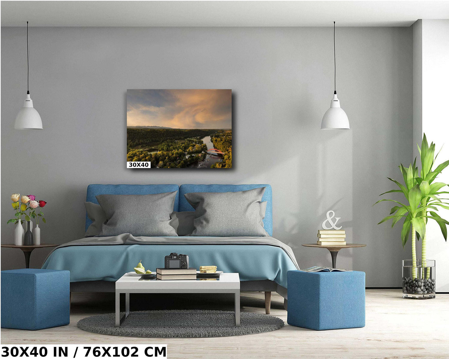 Sunset over the Rondout Creek and the bridge at Eddyville canvas,metal, acrylic and photo paper wall art sized to fit