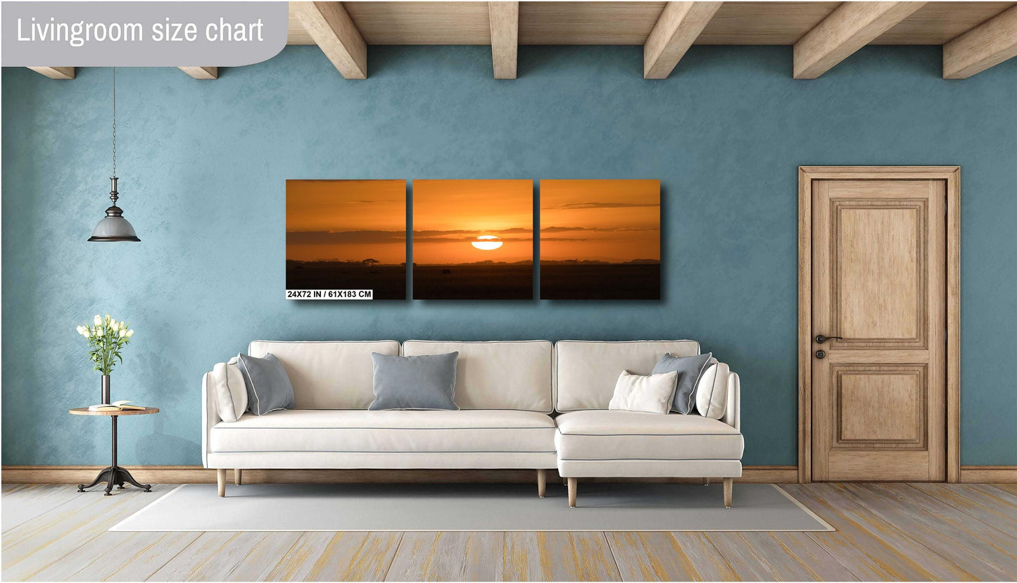 6v9a2939 Sunset over Amboselli Africa Kenya national park canvas print metal print wall art