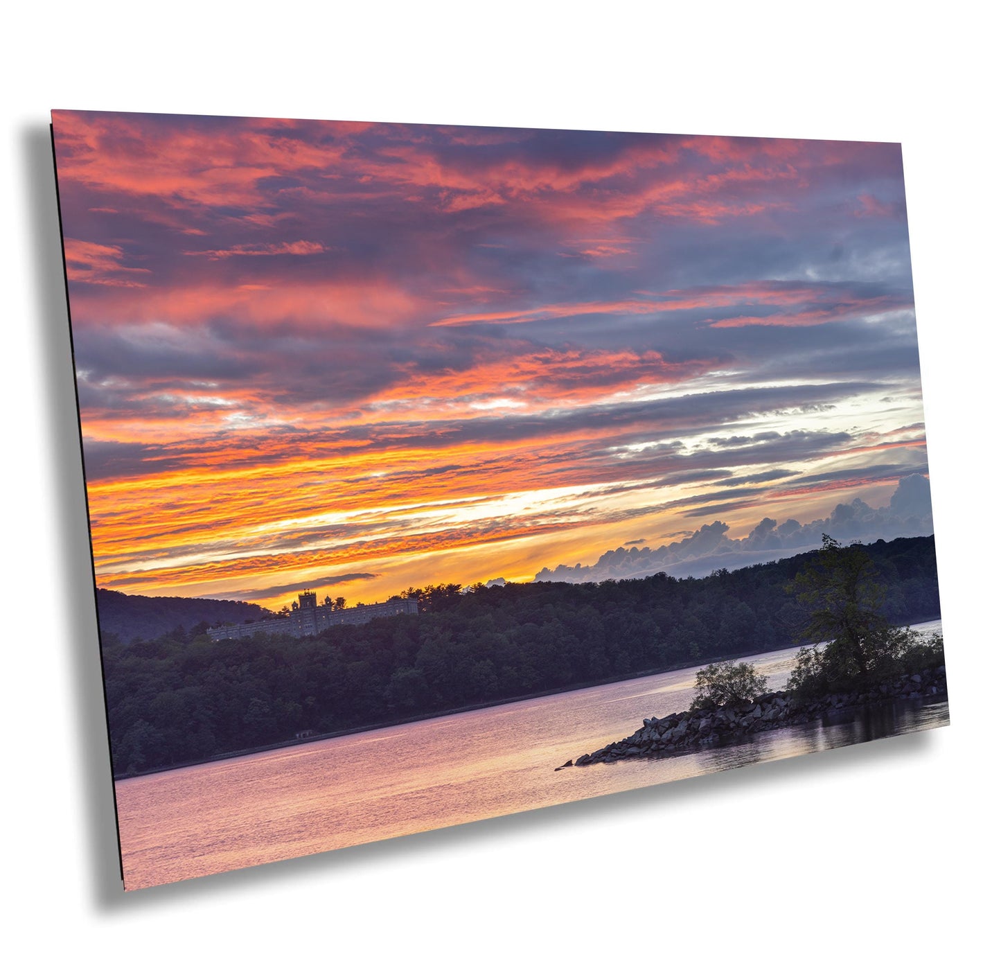 Sunset over the iconic Hudson Valley former Mt St Alphonsus from Norrie Point canvas,metal, acrylic and photo paper wall art sized to fit
