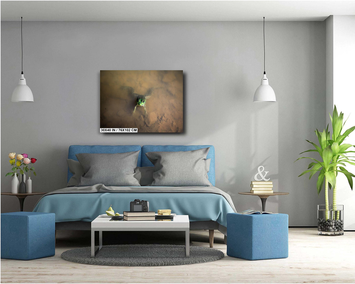Have you ever felt like you are being watched? The frog at Little Pond. color poster canvas print metal print hudson valley photography