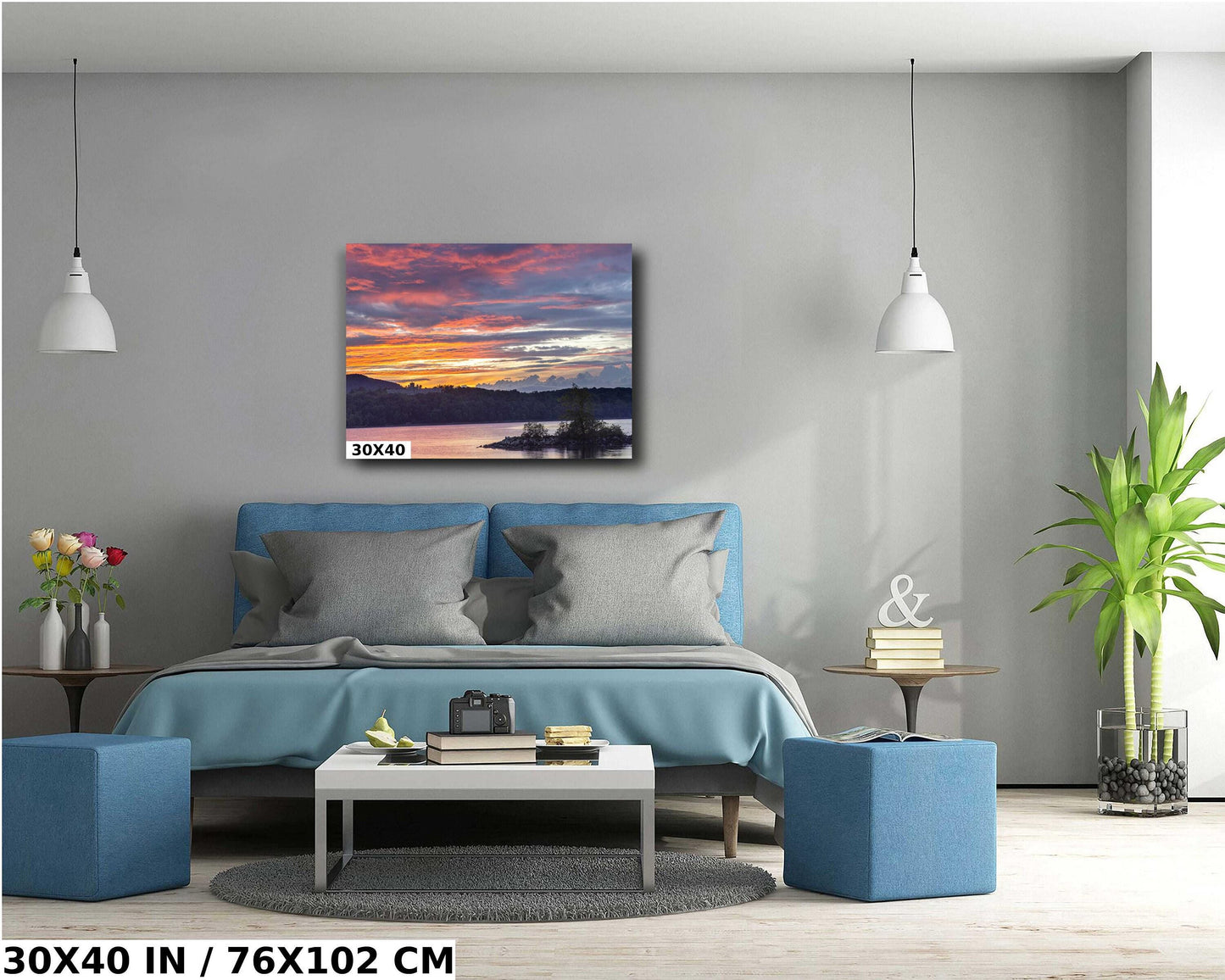 Sunset over the iconic Hudson Valley former Mt St Alphonsus from Norrie Point canvas,metal, acrylic and photo paper wall art sized to fit