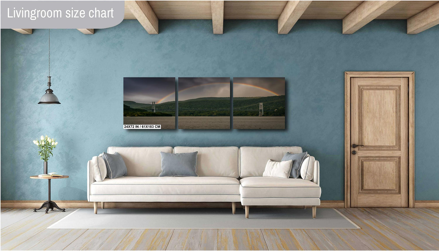 Rainbow over the Bear Mountain bridge Hudson River Hudson Valley canvas,metal, acrylic and photo paper wall art sized to fit