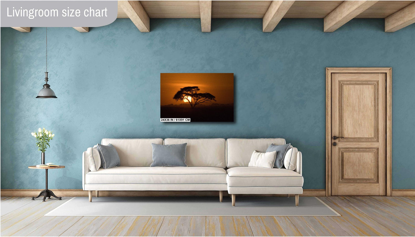 6v9a3593 Sunset over Amboselli Africa Kenya national park canvas print metal print wall art