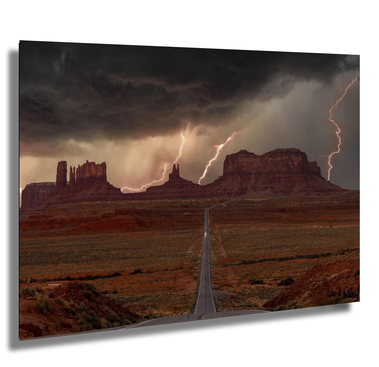 The storm after Forrest quit running.Storm over Monument Valley wall art canvas acrylic and metal prints