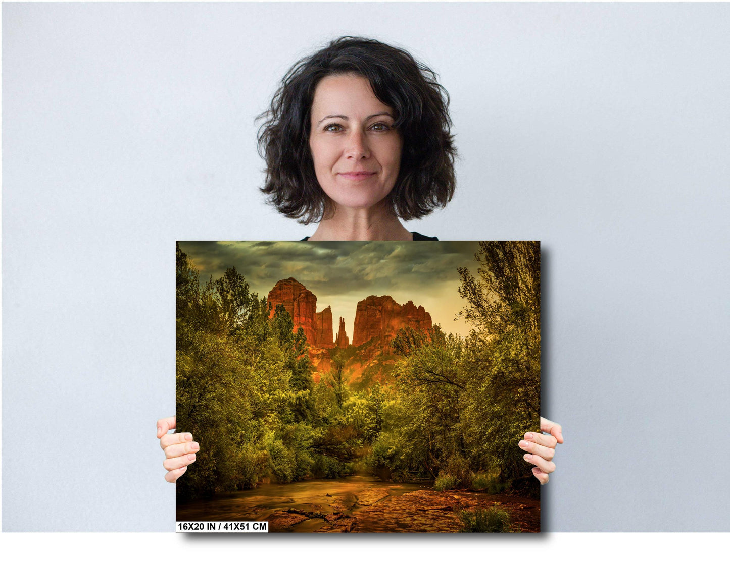 Cathedral Rock in the rain wall art canvas acrylic and metal prints