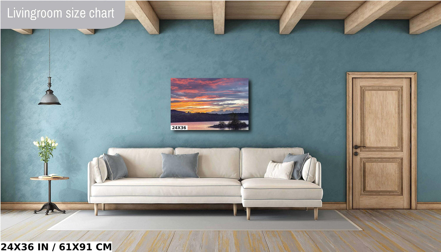 Sunset over the iconic Hudson Valley former Mt St Alphonsus from Norrie Point canvas,metal, acrylic and photo paper wall art sized to fit