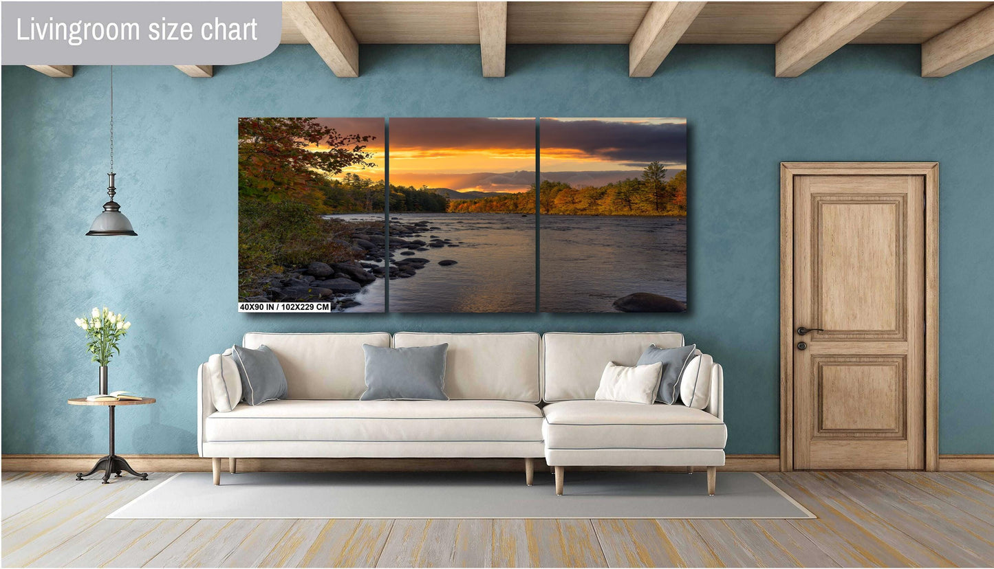 Sunrise over the Hudson River from the Bridge at Riparius metal canvas acrylic wall art