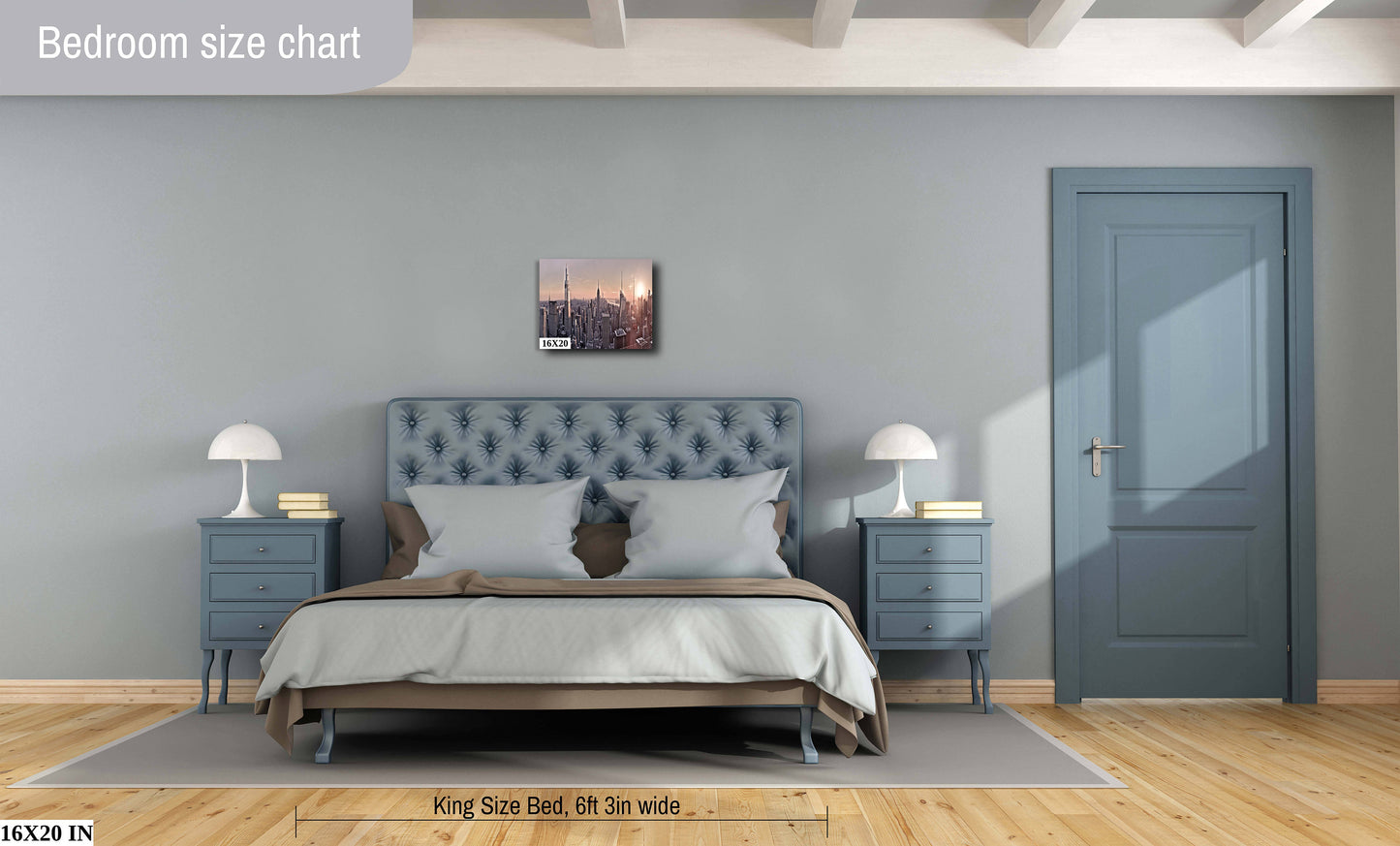 NYC skyline mid town metal print canvas print color photography daylight boat river poster