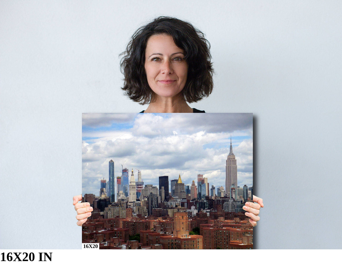 NYC skyline from lower east side metal print canvas print color photography night poster