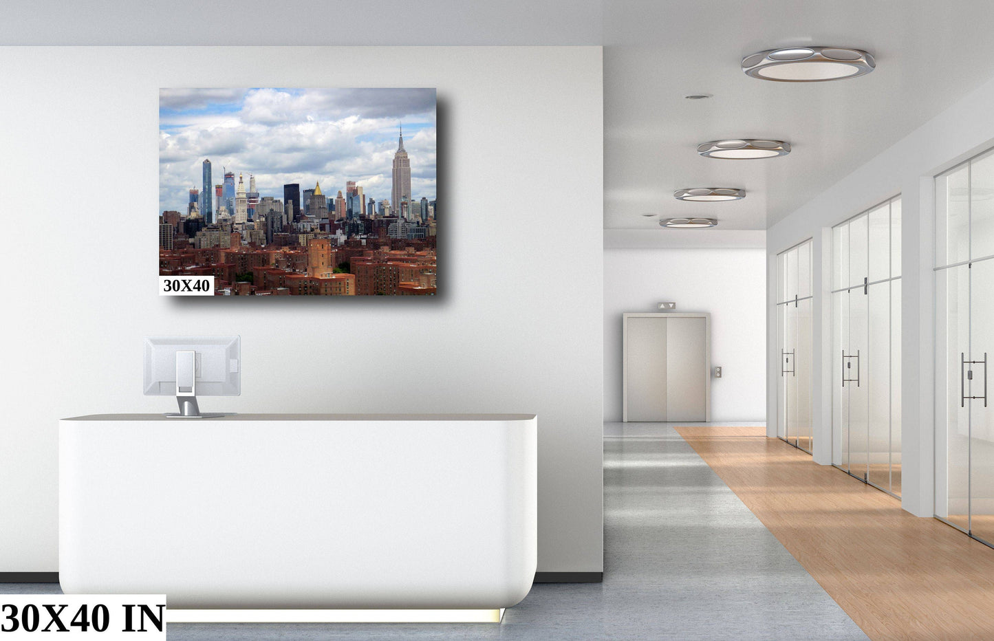 NYC skyline from lower east side metal print canvas print color photography night poster