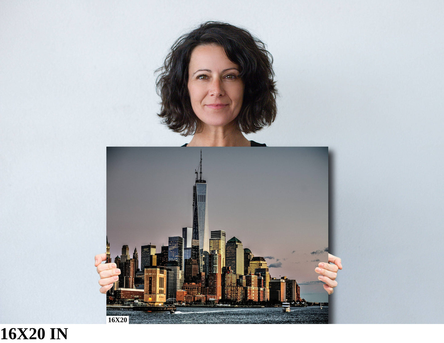 NYC skyline lower manhattan the battery metal print canvas print color photography daylight sunset river poster