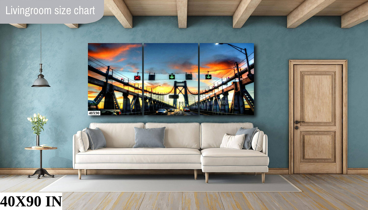 Poughkeepsie Bridge Poster – Bright Color Canvas Print | Hudson Valley Art