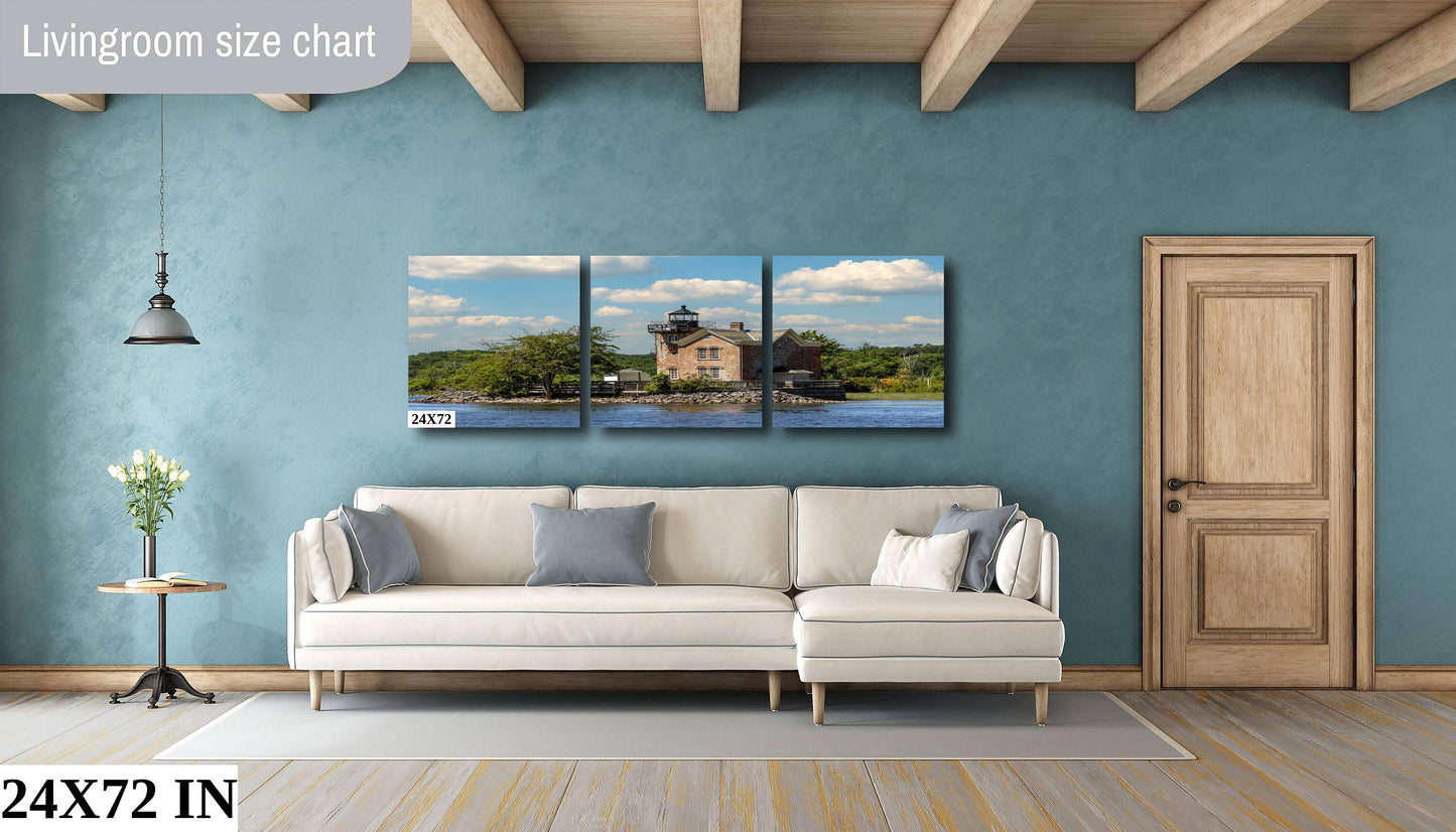 Saugerties NY Light house waterfront boats water sunlight canvas print metal print