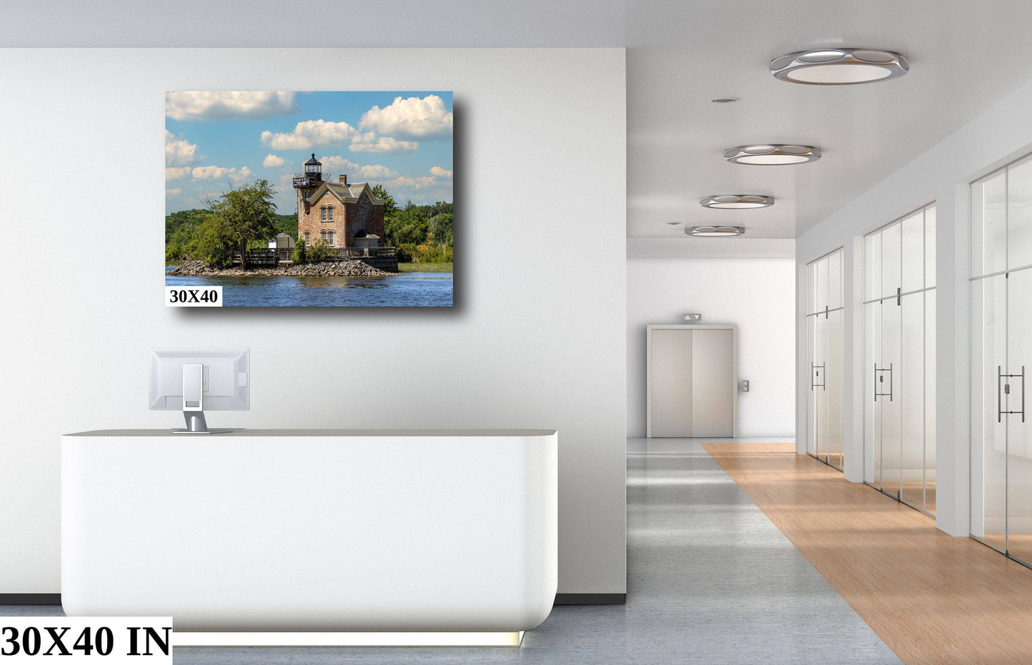 Saugerties NY Light house waterfront boats water sunlight canvas print metal print