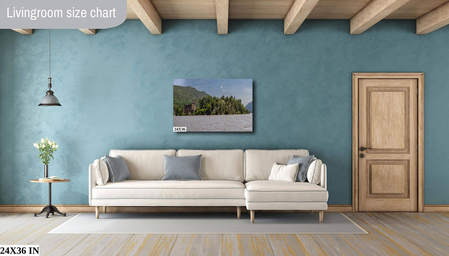 Bannerman's Castle Panoramic Hudson River hudson valley Hudson Valley fall time Bannermans island canvas print metal print wall art