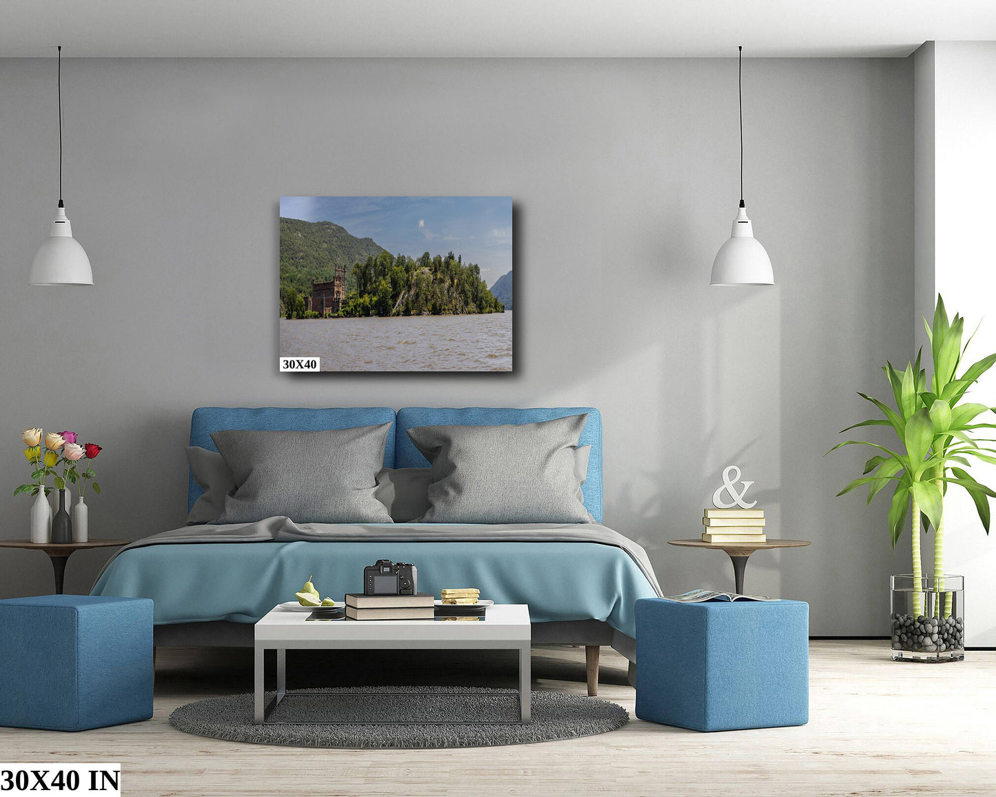 Bannerman's Castle Panoramic Hudson River hudson valley Hudson Valley fall time Bannermans island canvas print metal print wall art