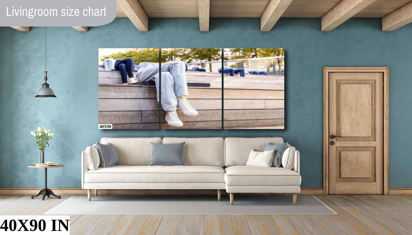 Only in NYC! walking the highline metal print canvas print color photography night poster