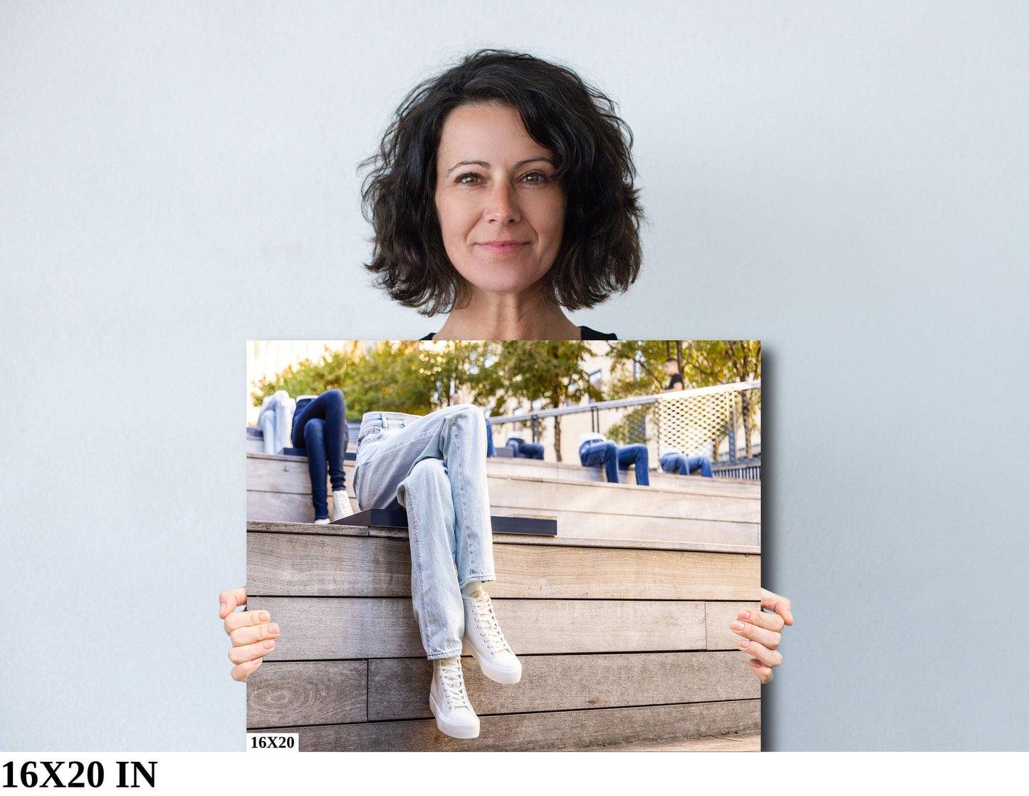 Only in NYC! walking the highline metal print canvas print color photography night poster