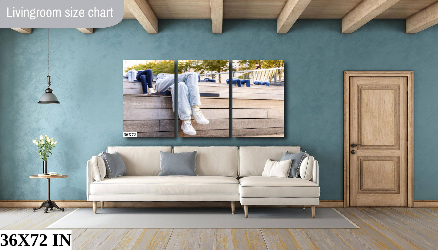 Only in NYC! walking the highline metal print canvas print color photography night poster