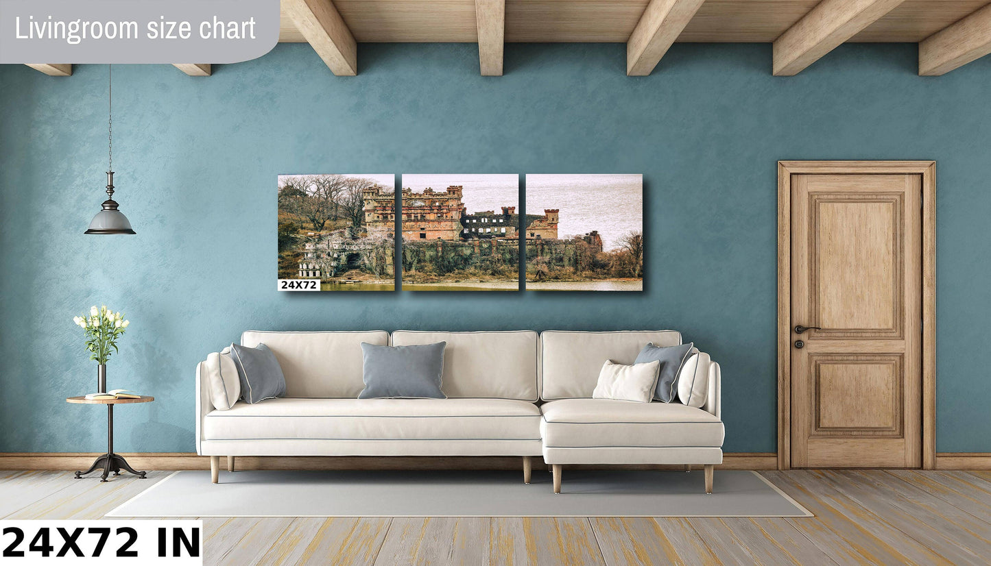 Bannerman's castle in detail before the collapse Hudson River hudson valley Hudson Valley fall time canvas print metal print wall art