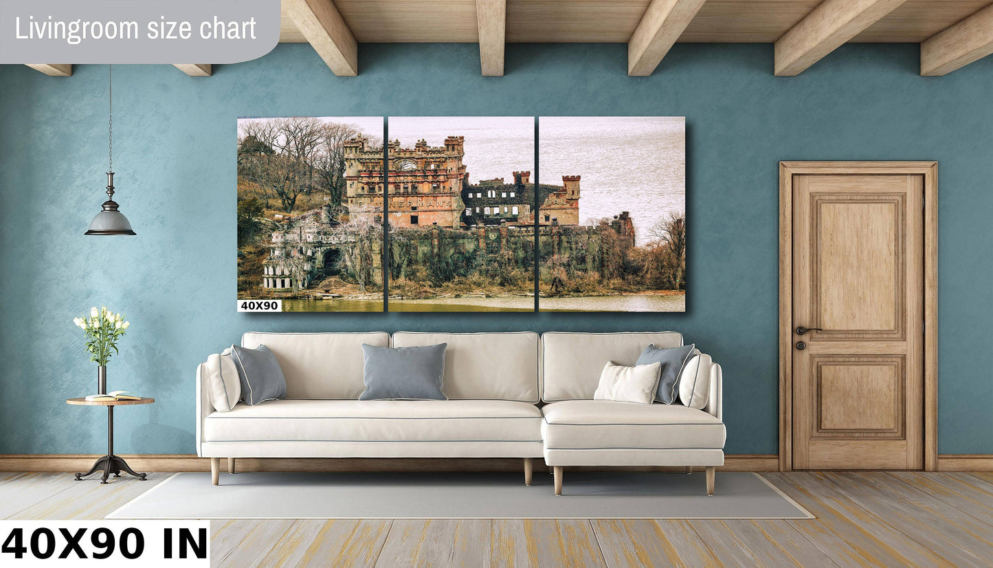 Bannerman's castle in detail before the collapse Hudson River hudson valley Hudson Valley fall time canvas print metal print wall art