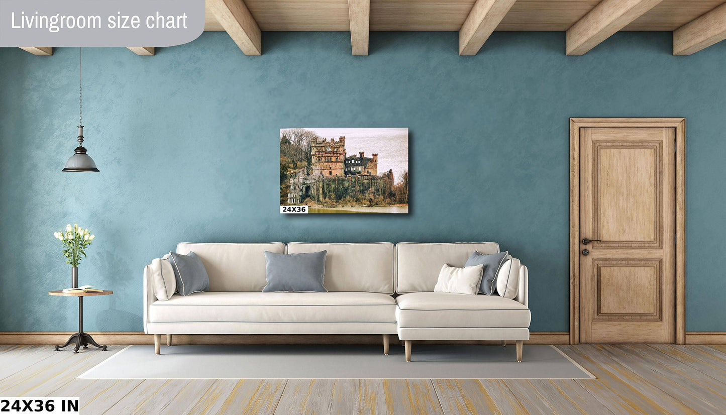 Bannerman's castle in detail before the collapse Hudson River hudson valley Hudson Valley fall time canvas print metal print wall art