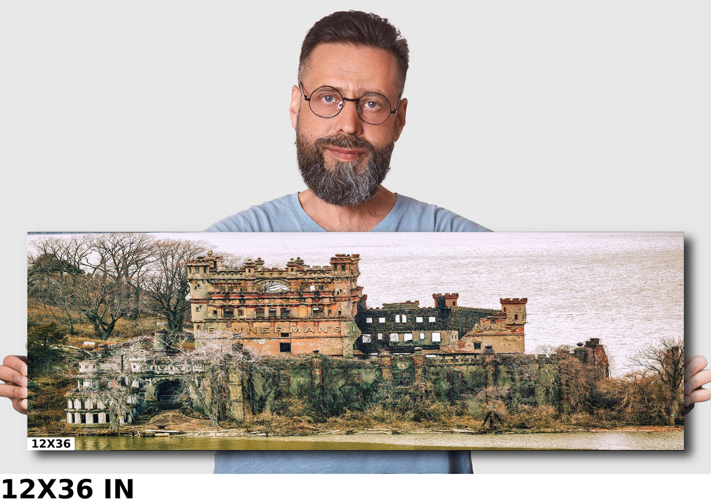 Bannerman's castle in detail before the collapse Hudson River hudson valley Hudson Valley fall time canvas print metal print wall art