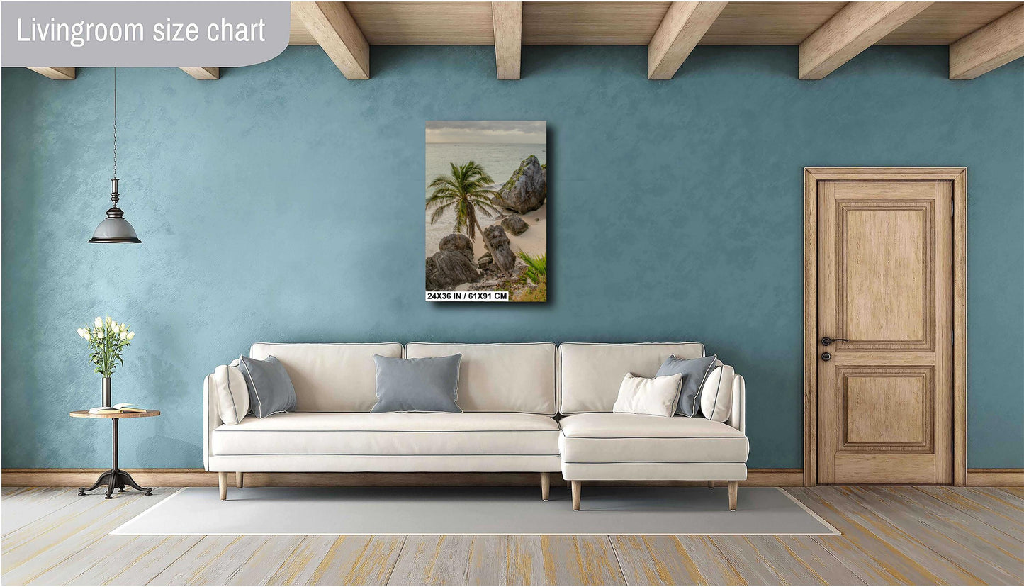 Tulum Ruins Sunrise Metal Print, canvas Color Photography, Beach Wall Art, Tropical Ocean Scene, Island Life Decor, Serene Coastal Canvas