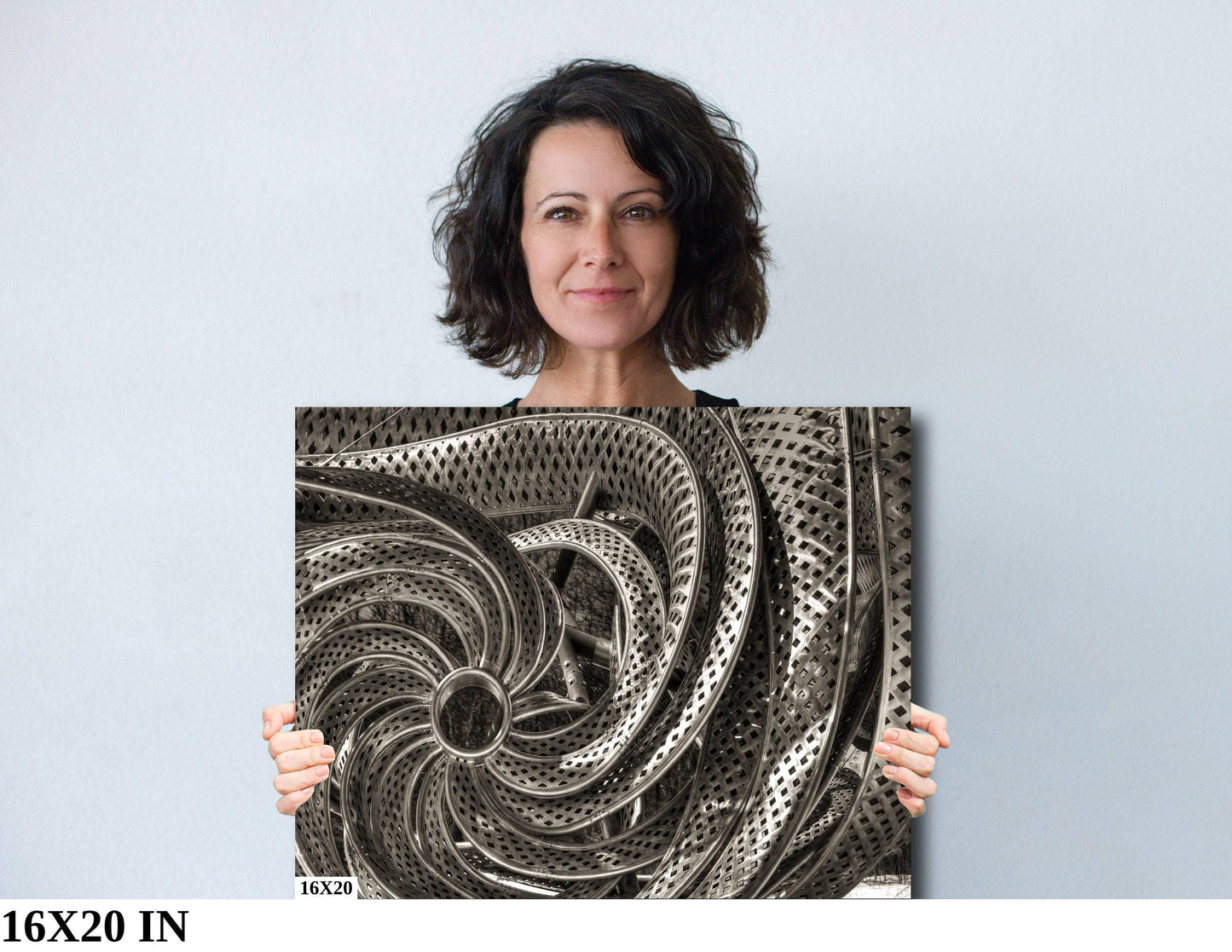 Black and White Photography Wormhole Art Print - Contemporary Metal Canvas Wall Art