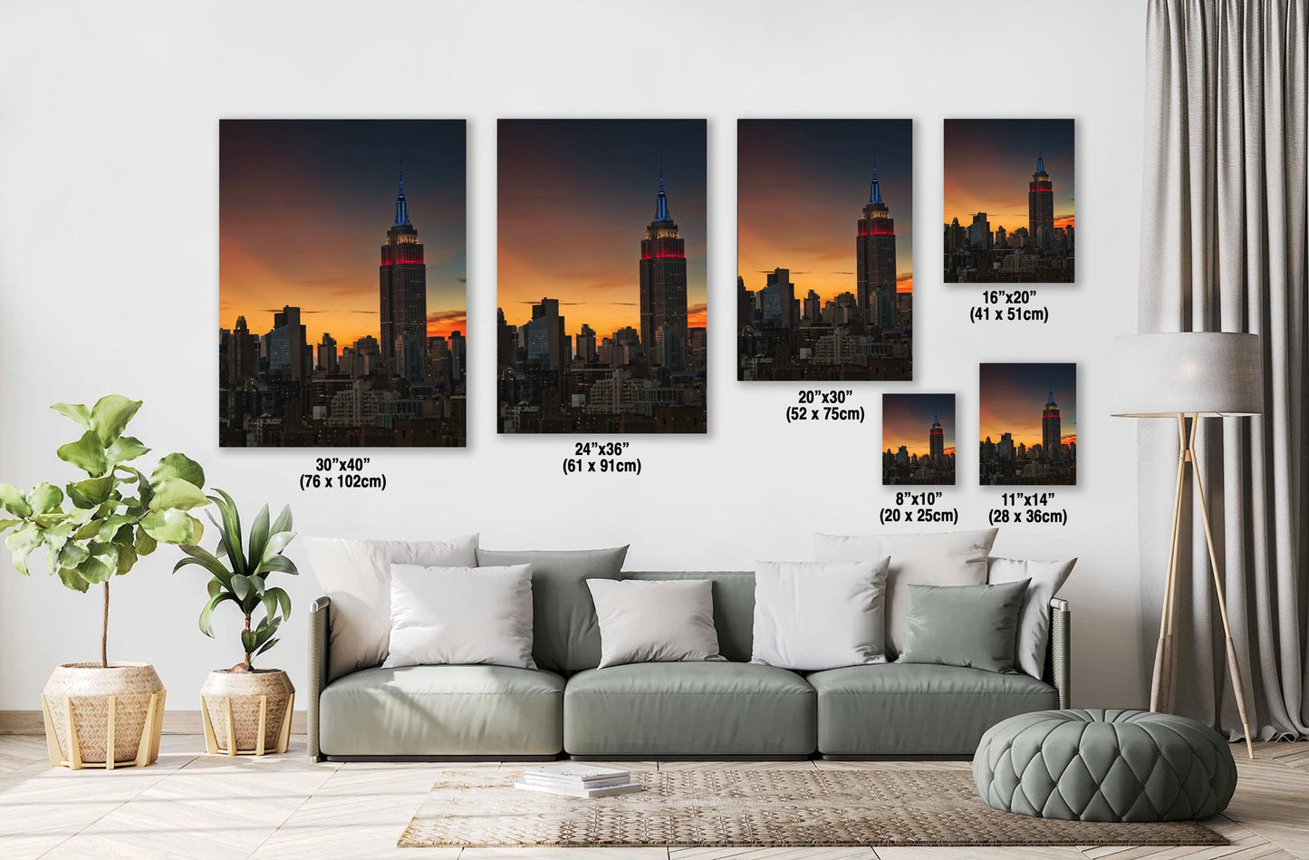 NYC Sunset Photo – Vibrant City Views | Glowing Tower Art on Premium Glossy Paper