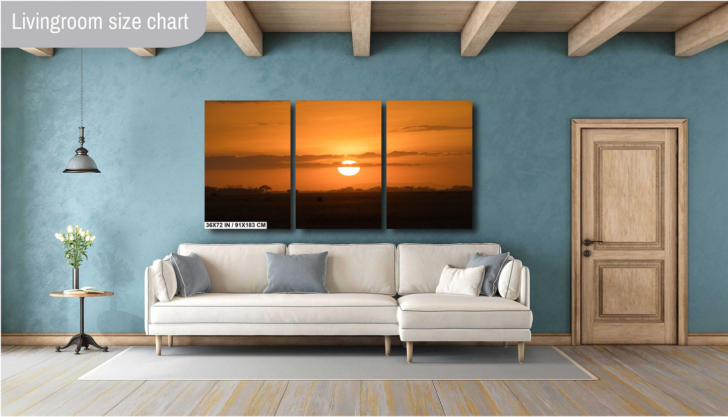 Kenya Sunset Canvas Print - Amboseli National Park Safari Wall Decor