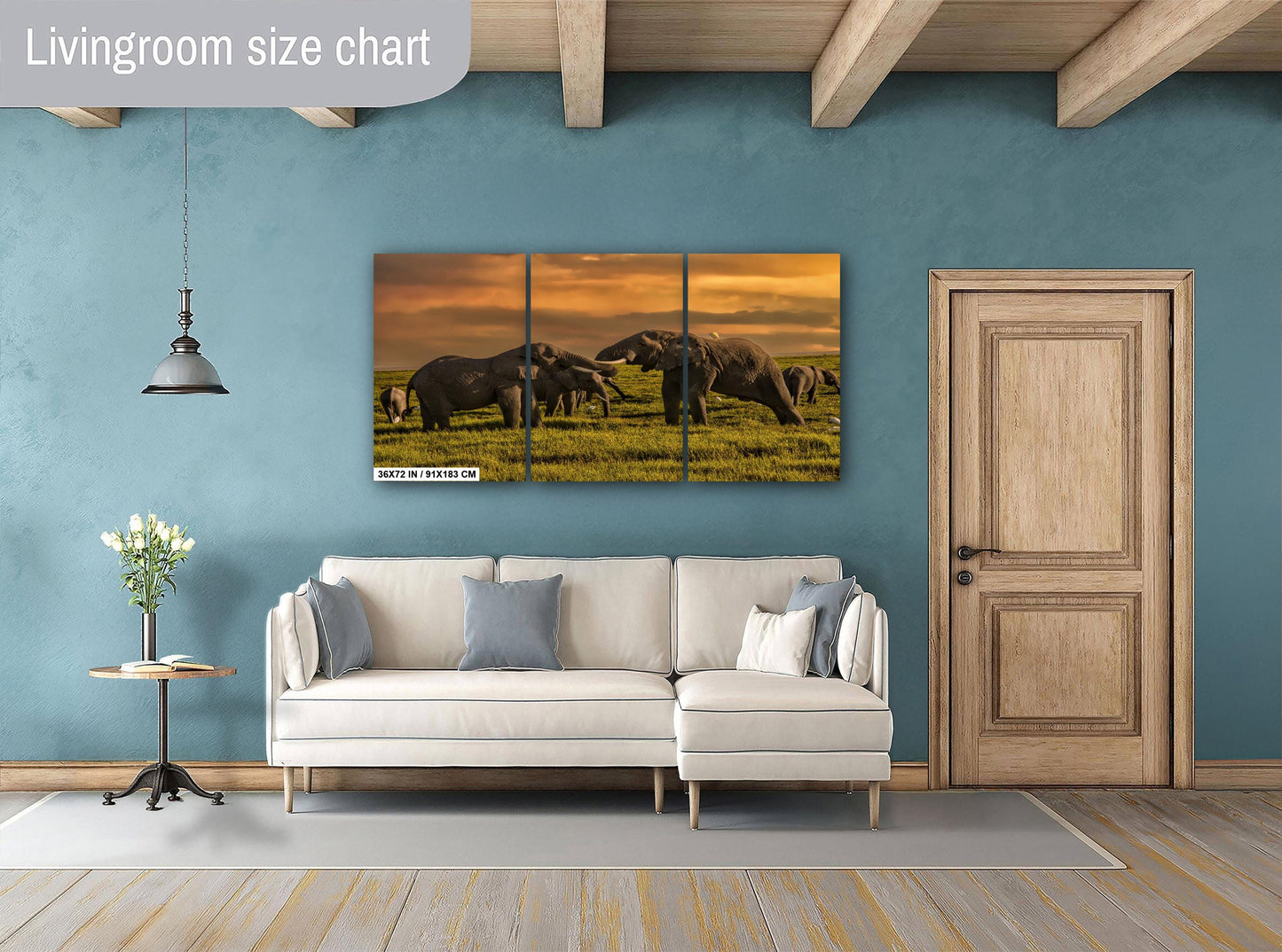 Elephants at Dusk Print - Amboseli Safari Photo | African Wildlife Art Wall Decor