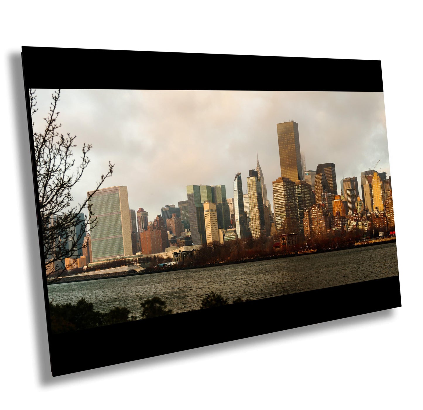 NYC Skyline Metal Print – Vibrant East Side River Scene Urban River Photography