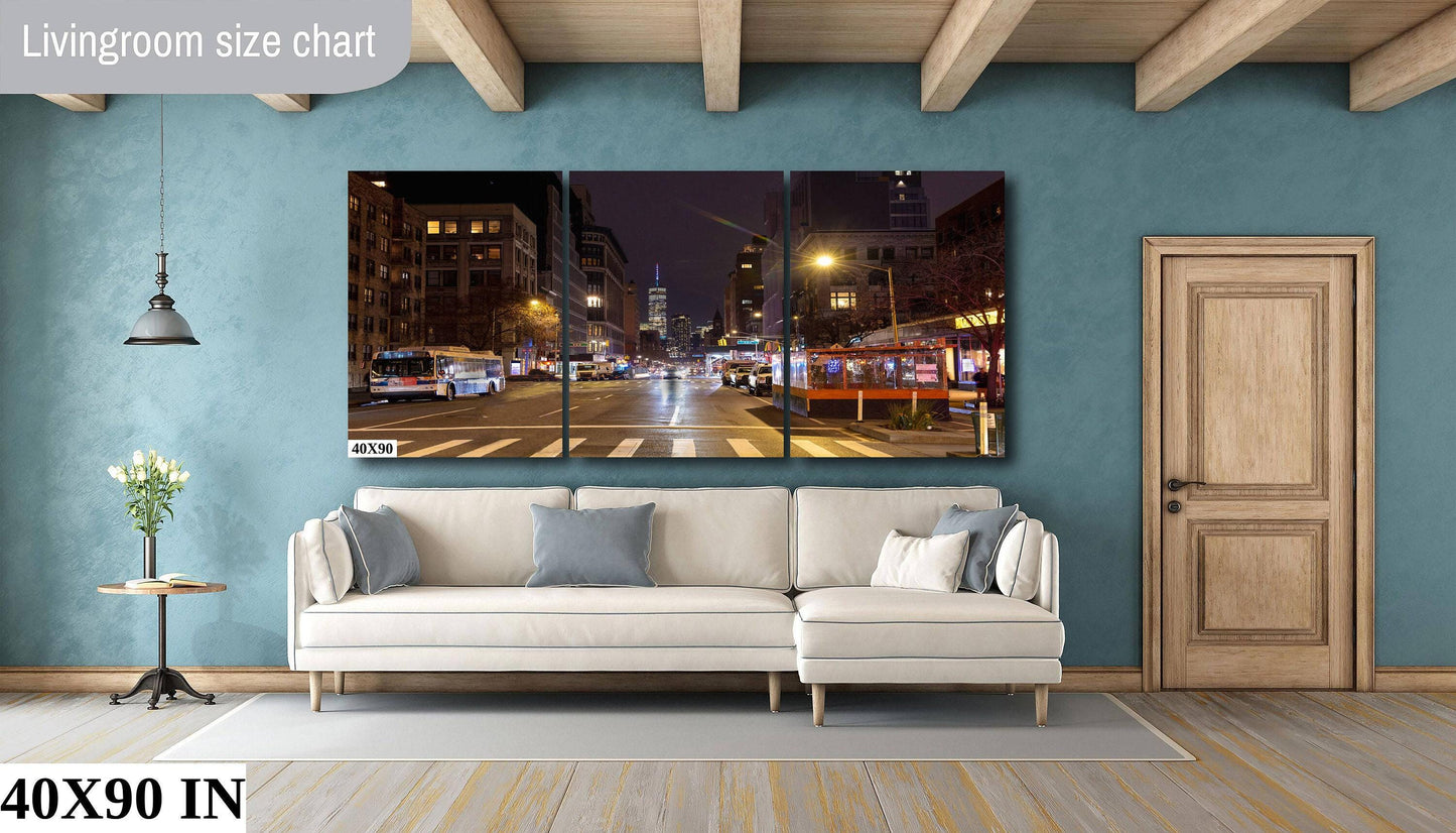 NYC Night Photography - Vivid Color Photo Print | Urban Night Photo Wall Art