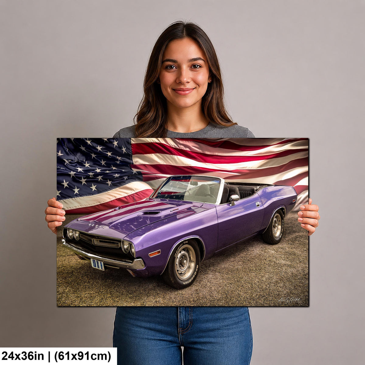 1970 Challenger, Plum Crazy R/T Convertible Print | Glossy Photo Paper, Canvas, Metal | 8x10–16x20