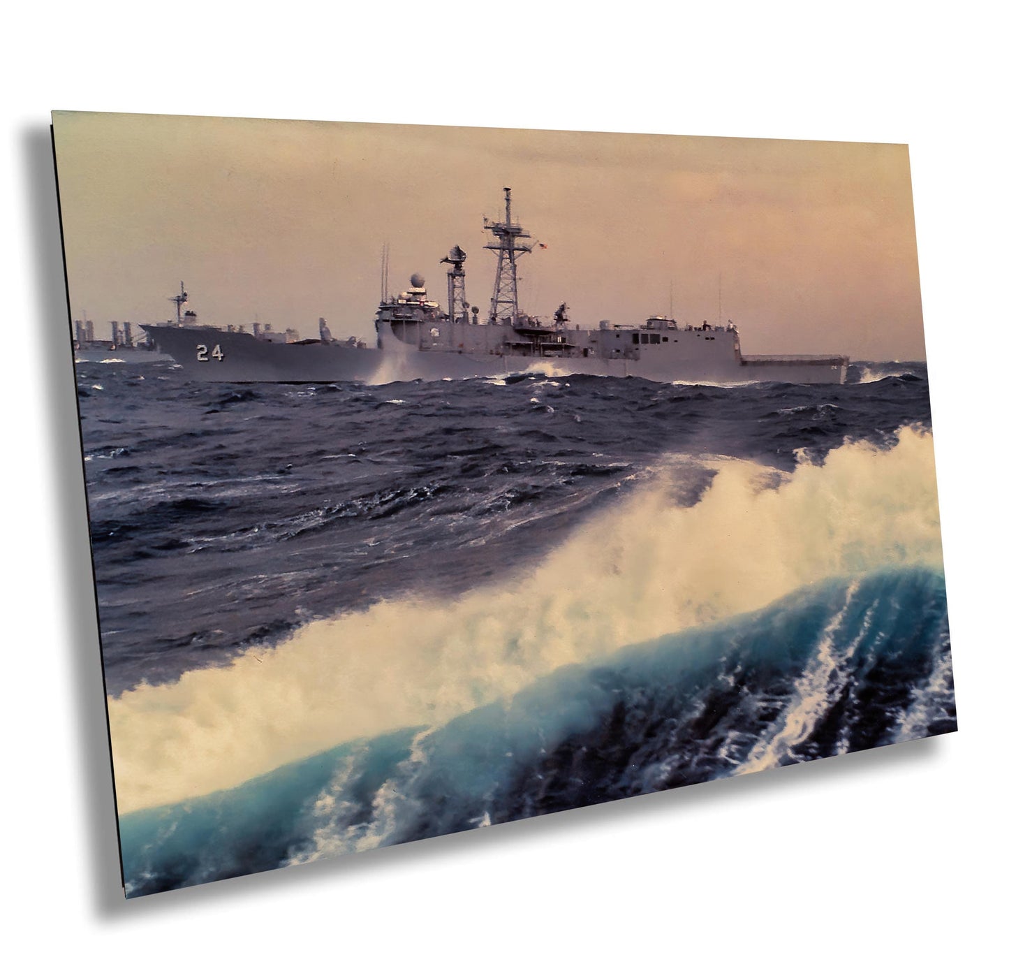 USS Jack Williams Print – 1983 Mediterranean Navy Ship Photo | Stormy Seas Wall Art